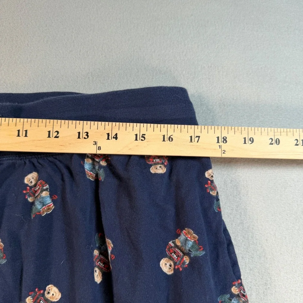 Polo Ralph Lauren Mens XL Navy Blue Holiday Polo Bear Pajama Jogger Pants